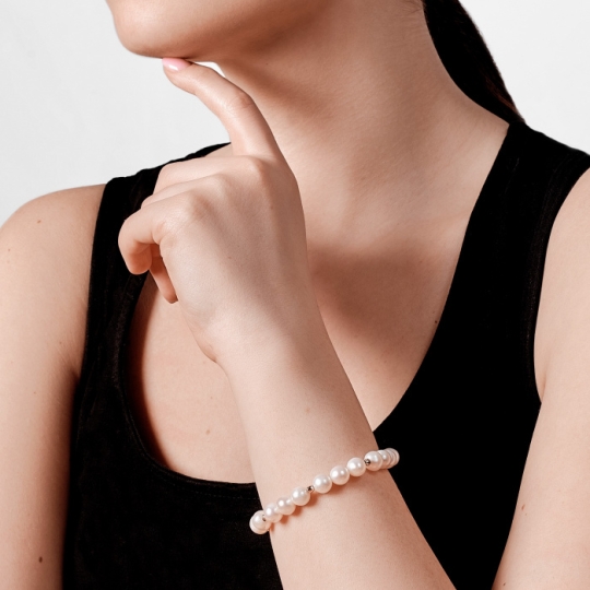 Браслет на ногу из золота с фианитами