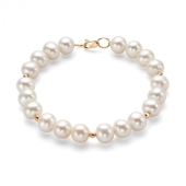 Браслет из жемчуга с золотыми вставками