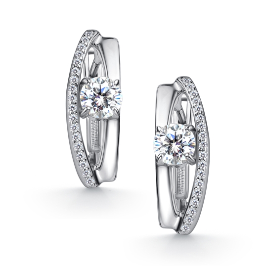 Серьги из серебра с фианитами