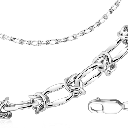 Цепь из белого золота плетения "Муза"