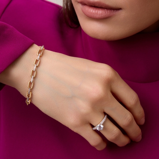 Браслет из золота с фианитами