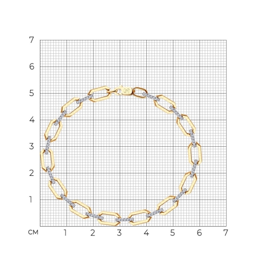 Браслет из золота с фианитами
