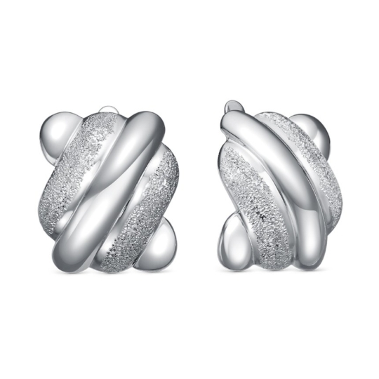 Серьги из серебра с ювелирными кристаллами и фианитами