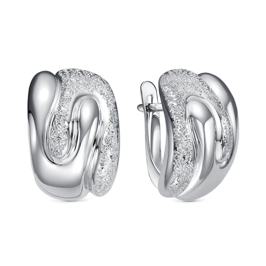 Серьги из серебра с фианитами