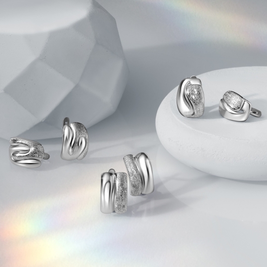 Серьги из серебра с цитринами