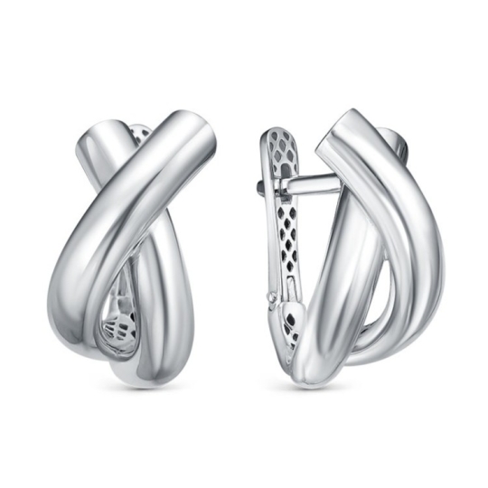 Серьги из серебра с фианитами