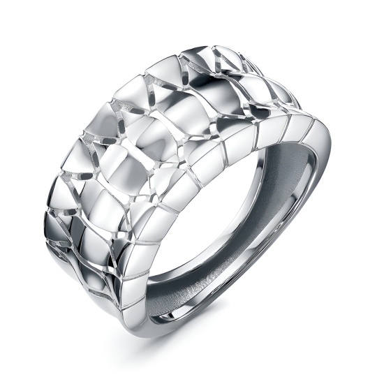 Кольцо из серебра с наноизумрудами и фианитами