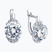 Серьги из серебра с фианитами
