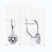 Серьги из серебра с фианитами