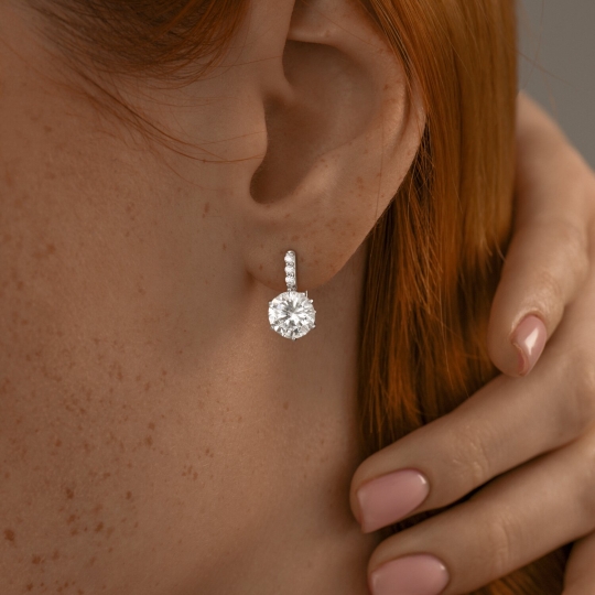 Серьги из серебра с хризолитами