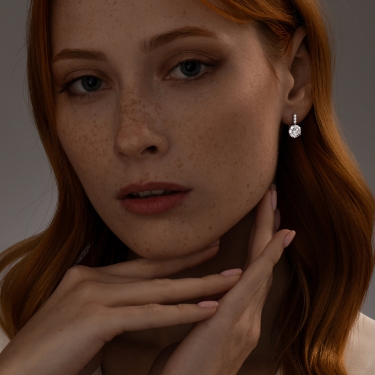 Серьги из серебра с хризолитами