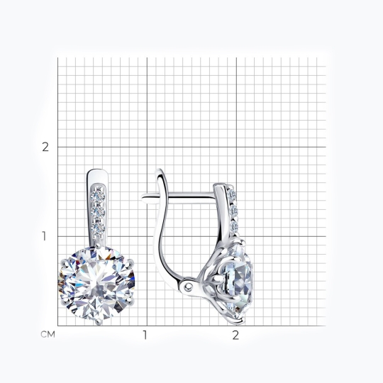 Серьги из серебра с хризолитами