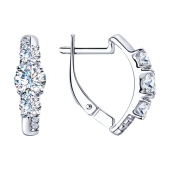 Серьги из серебра с фианитами