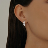 Серьги из серебра с фианитами