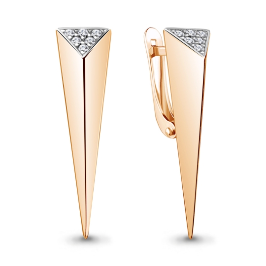 Серьги из золота с цитринами и фианитами 