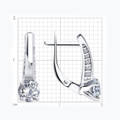 Серьги из серебра с фианитами