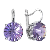 Серьги из серебра с ювелирными кристаллами