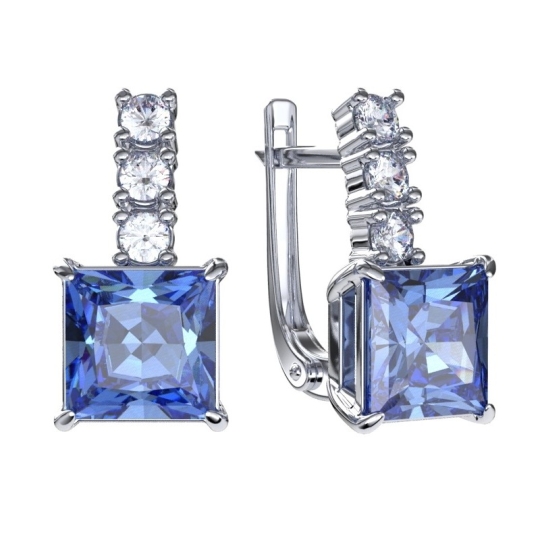 Кольцо из серебра с кварцем и фианитами