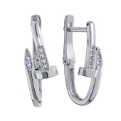 Серьги из серебра с фианитами