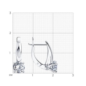 Серьги из серебра с фианитами
