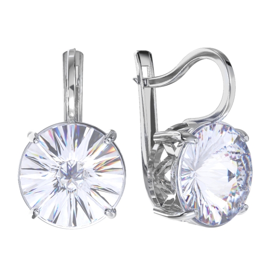 Серьги из серебра с фианитами