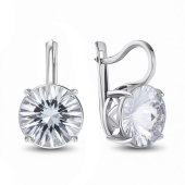 Серьги из серебра с ювелирными кристаллами