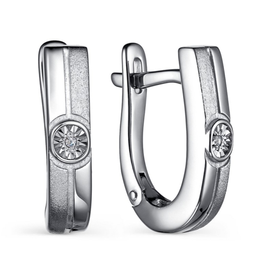 Серьги из серебра с фианитами