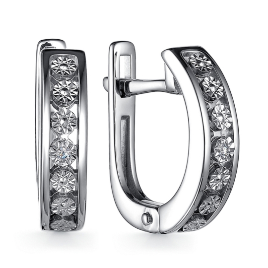 Серьги из серебра с фианитами