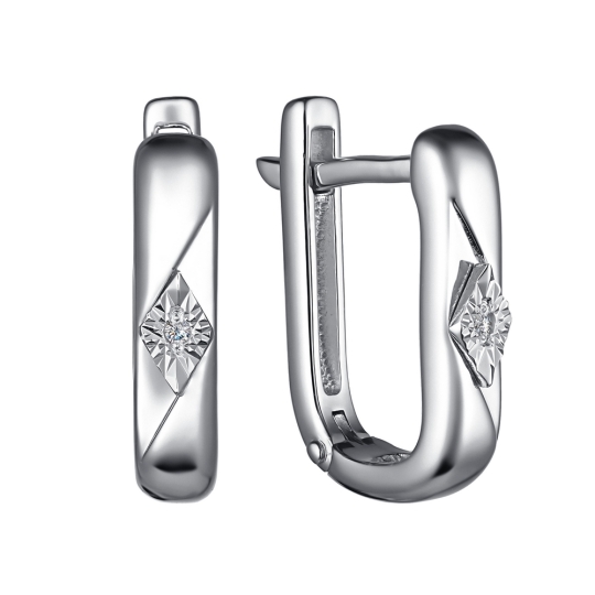 Серьги из серебра с фианитами