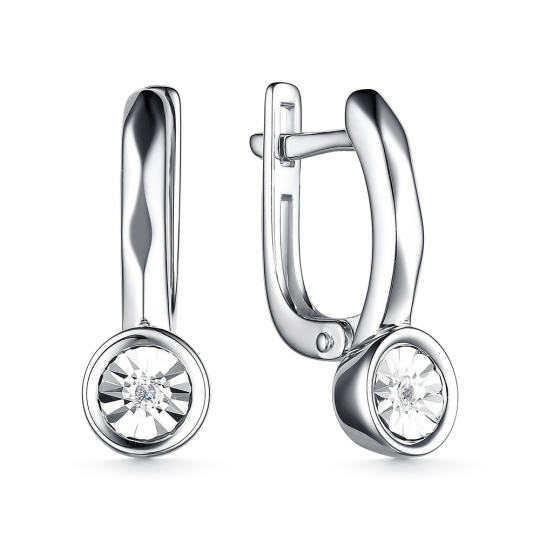 Серьги из серебра с фианитами