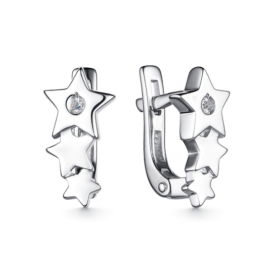 Серьги из серебра с ювелирными кристаллами