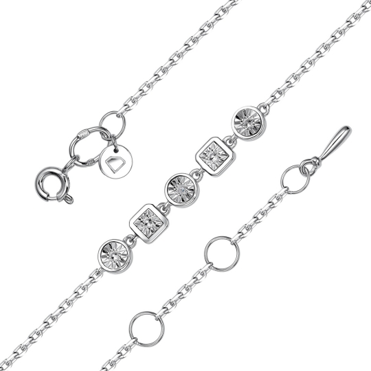 Браслет из серебра с фианитами