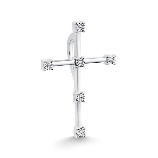 Подвеска из серебра с топазом и фианитами