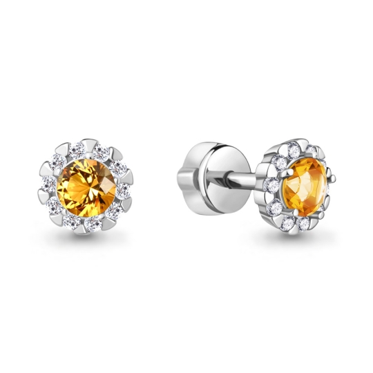 Серьги из серебра с фианитами