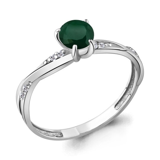 Кольцо из серебра с фианитами