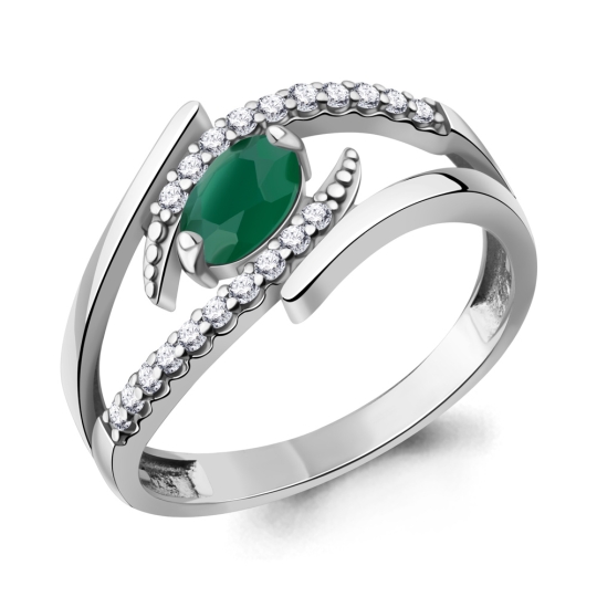 Кольцо из серебра с фианитами