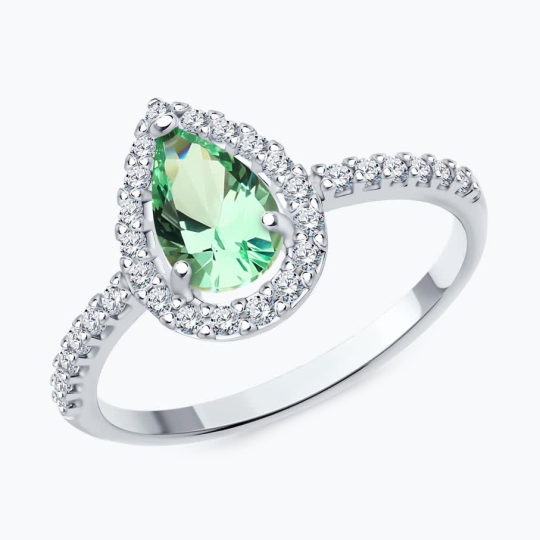 Кольцо из серебра с фианитами