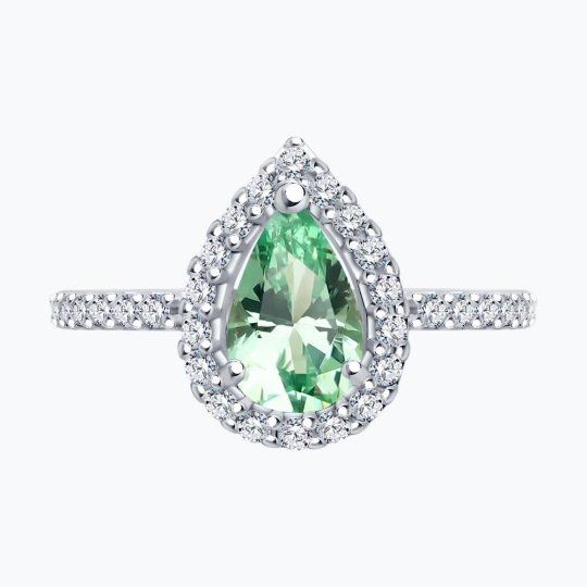 Кольцо из серебра с фианитами