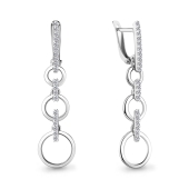 Серьги из серебра с фианитами 