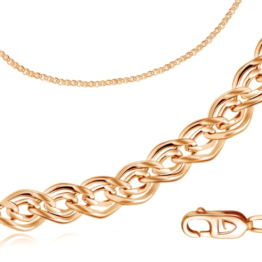 Цепь из золота плетения "Бисмарк" 