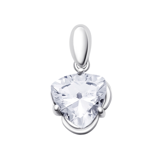 Подвеска из серебра с фианитами "Мишка"