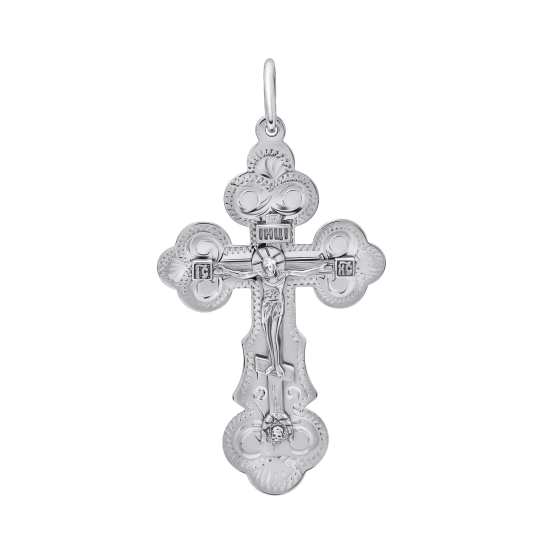 Подвеска-крест из серебра с чернением