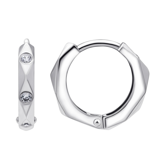 Серьги из серебра с ювелирными кристаллами