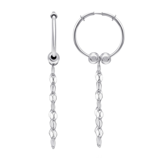 Серьги из серебра с топазами и фианитами