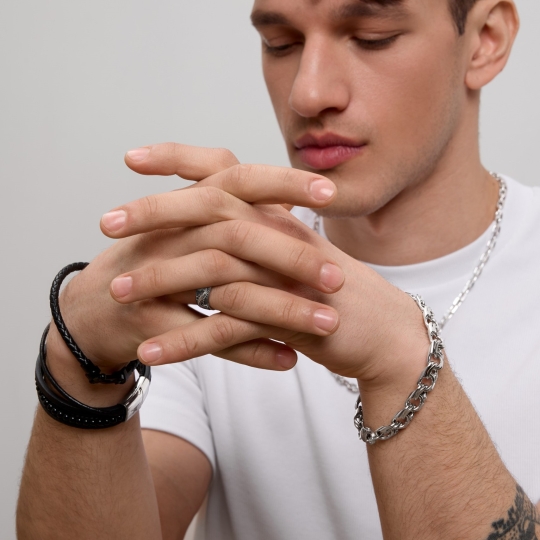 Браслет из серебра с фианитами