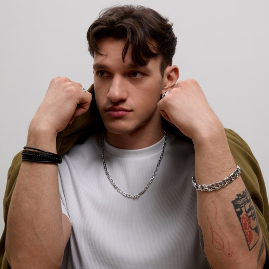 Браслет из серебра с фианитами