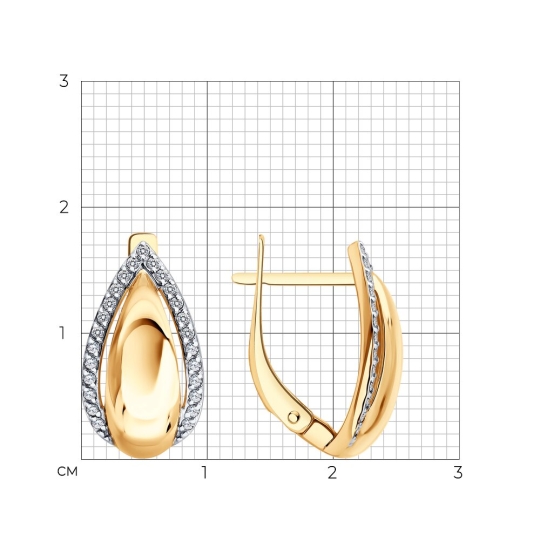 Серьги из золота с бриллиантами и сапфирами