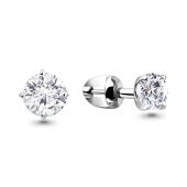 Серьги из серебра с фианитами