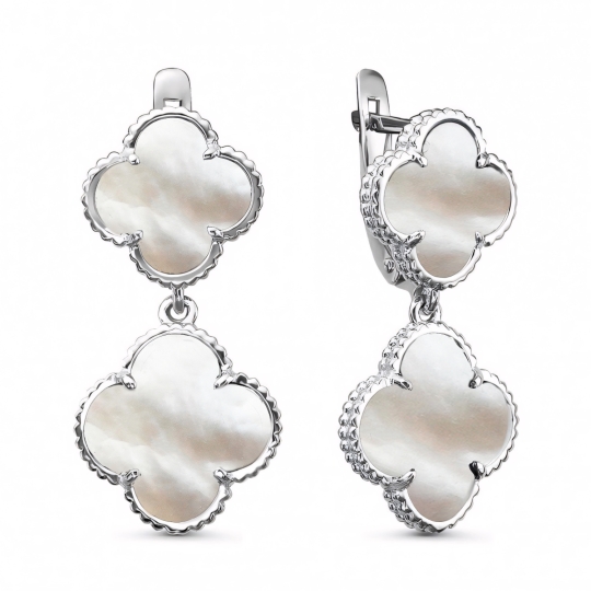 Серьги из серебра и ониксами