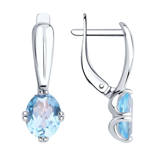 Кольцо из серебра с топазом и фианитами 